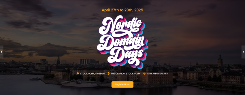 Nordic Domain Days - 27-29 April, 2025 - Stockholm, Sweden